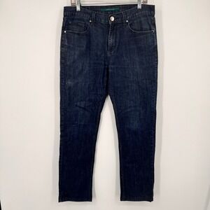 Perry Ellis Mens Dark Wash Indigo Straight Leg‎ Denim Jeans 33x30